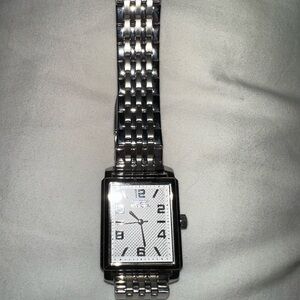 Invicta Silver Rectangular Watch with White Dial